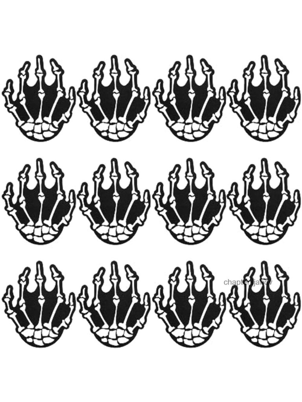6 Pairs Skeleton Hand Pasties Polyester Adhesive Halloween Rave Nipple Covers